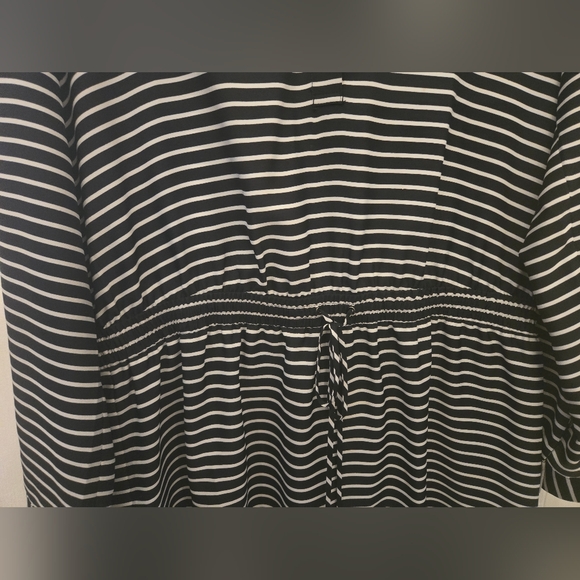Ann Taylor Black and White Striped Long Sleeve Dress - Picture 3 of 7